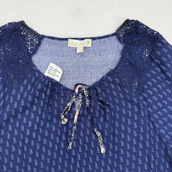 Weekend Suzanne Betro Peasant Tunic Top Crochet Trim Boho Womens Plus 4X NWT - Picture 2 of 11